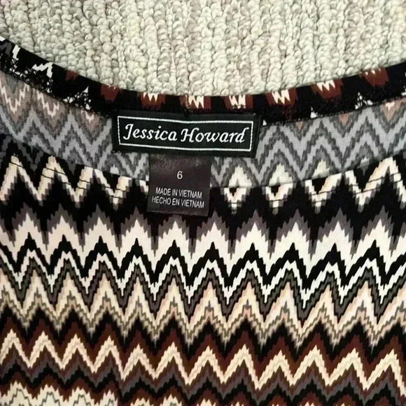 Jessica Howard 70's Chevron shift dress (size M/6) - Picture 3 of 3